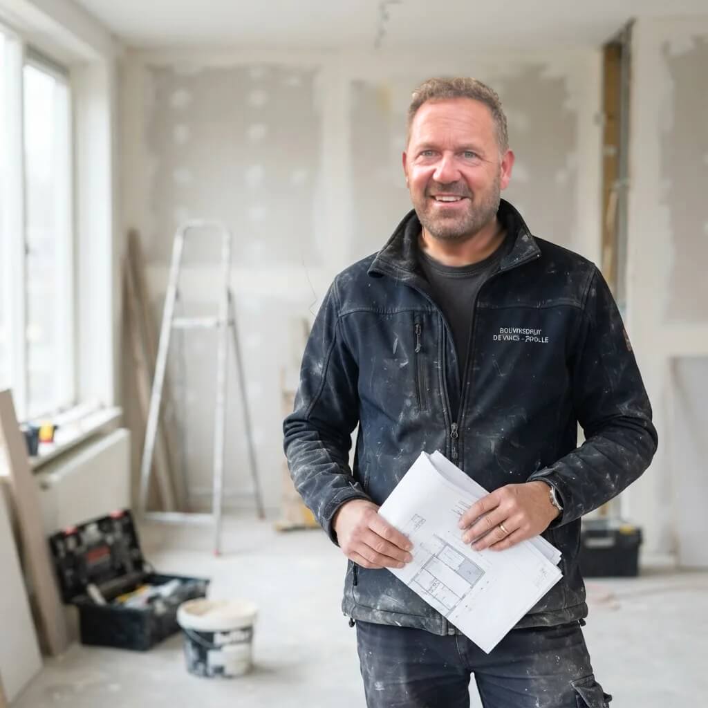 Portret van de eigenaar van Allround Afbouw in een woning in renovatie